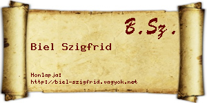 Biel Szigfrid névjegykártya